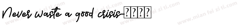 Never waste a good crisis字体转换